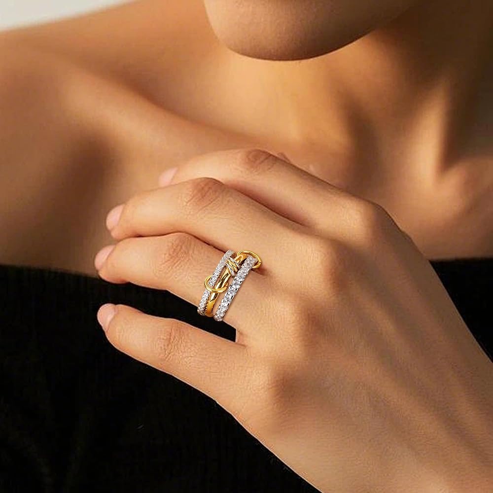 Amazon.com: AIPULIDUO Gold Stackable Rings for Women Non